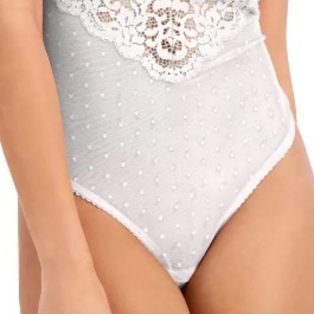 INC INTERNATIONAL CONCEPTS "Core Body Hang" Cupped Swiss Dot Thong Bodysuit NEW! - Picture 4 of 16